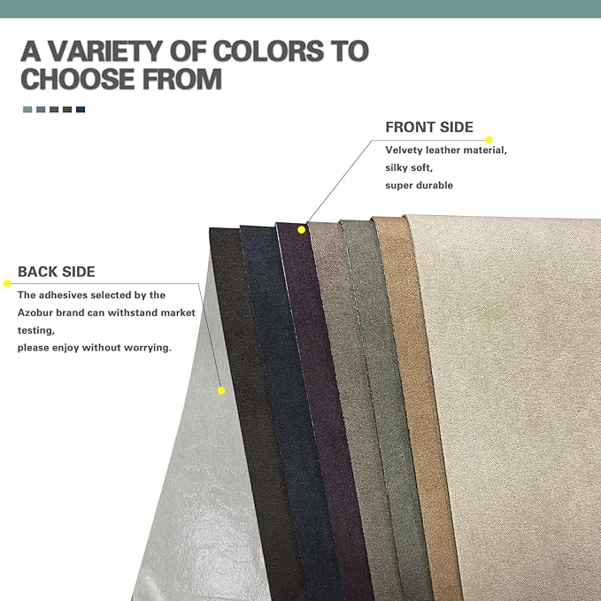 Velvet Repair Patch - Self-Adhesive Flannel Fabric Patch in Multi Colors for Sofas, Car Seats, Handbags, Jacket Holes and Tears