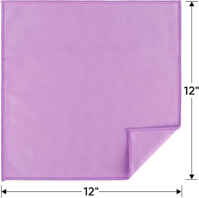 HOMEXCEL Microfiber Glass Cleaning Cloth 12 PK, Lint Free Streak Free, Reusable Cleaning Cloth for Cleaning Windows, Glasses, Mirrors, Screens, Stainless Steel, and More Purple-12”×12”