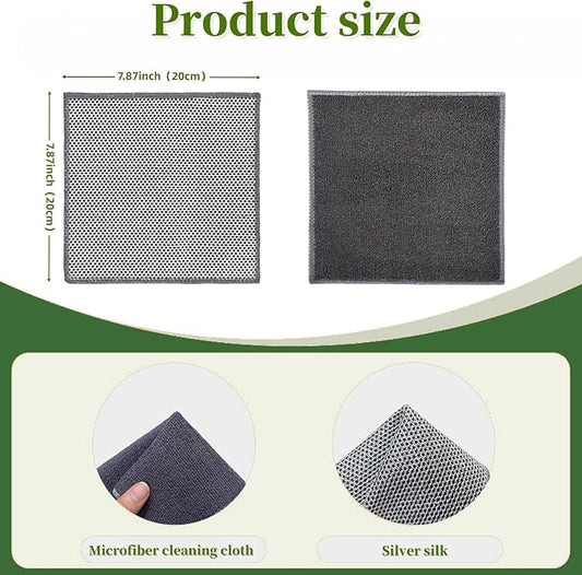 Stainless Steel Scrubber and Cleaning Rags - Non Scratch Wire Dishcloth for Washing Dishes, Durable Steel Wool Scrubber and Kitchen Dish Towels (New 6pcs)