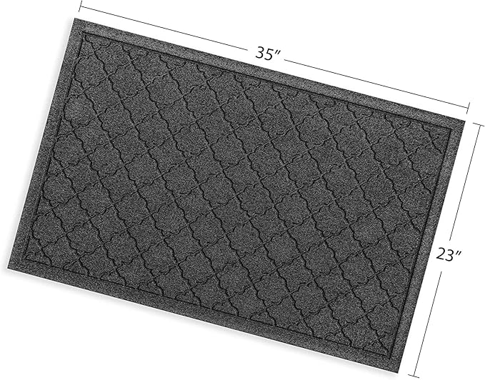WaterHog Heavy Duty Doorway Mat, 2' x 3', Made in USA, Durable & Skid-Resistant Entryway Mat, Water-Trapping, Indoor/Outdoor Decorative Floor Covering, Cordova Collection, Charcoal