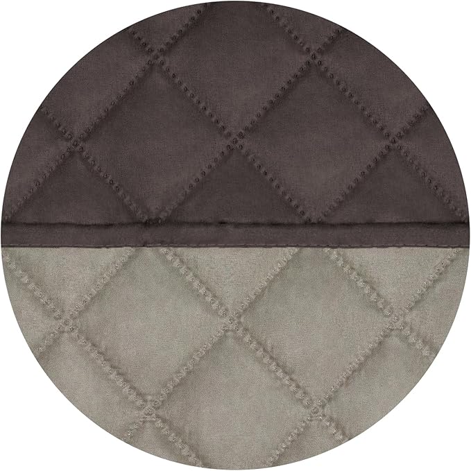 PureFit Reversible Quilted Sofa Cover, Water Resistant Slipcover Furniture Protector, Washable Couch Cover with Non Slip and Elastic Straps for Kids, Dogs, Pets (Oversized Chair, Chocolate/Beige)