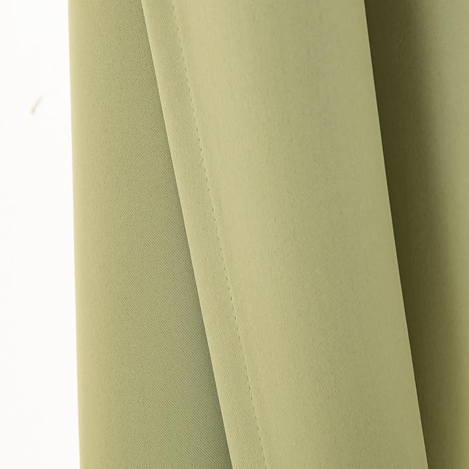 Pickluc Cafe Curtain (Half Window Curtain) 24 Inches Length, Rod Pocket Kitchen Curtain, Short Blackout Curtain for Small Window, 30" Wide and 24" Long, Sage Green, 2 Panels