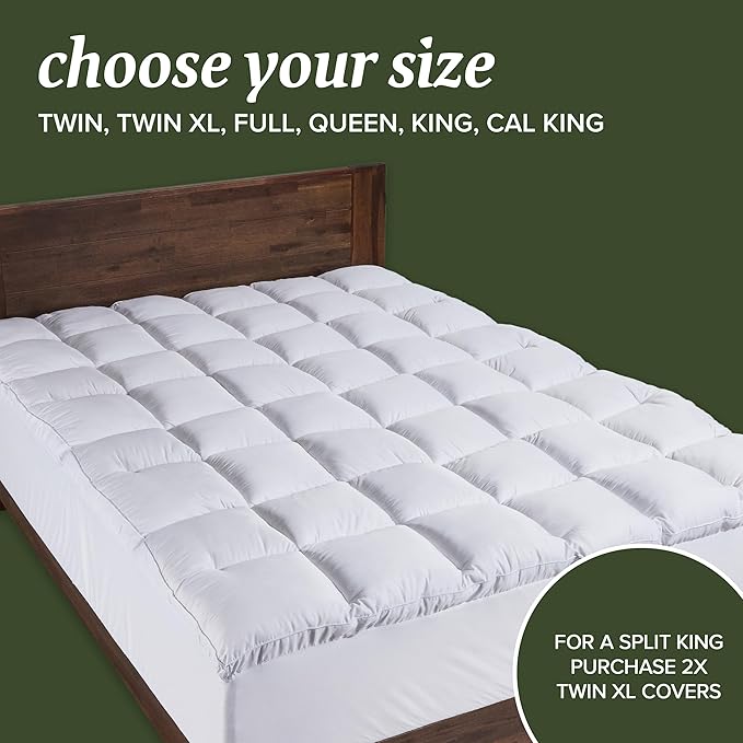 Beckham Hotel Collection Twin XL Size Hybrid Mattress Protector & Pad - Extra Padded, Thick, Plush, & Fitted Mattress Topper for Bed - Quilted Pillow Top Mattress Cover