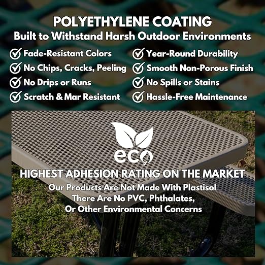 COATEDOUTDOORFURNITURE RFT-BUR Heavy Duty 32 Gallon Round Trash Receptacle, Liner Included, Burgundy with Black Flat Top, Made in America