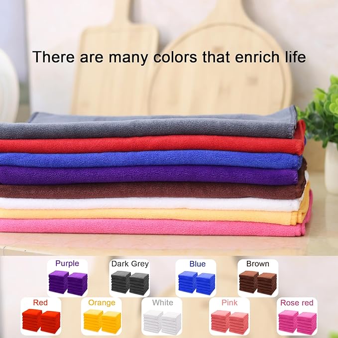 kimteny 13x28 Inches Kitchen Cloth Dish Towels, 400 GSM Premium Dishcloths, Super Absorbent Coral Velvet Microfiber Cleaning Cloths, Fast Drying Rags for Washing Dishes (12 Pack, White)