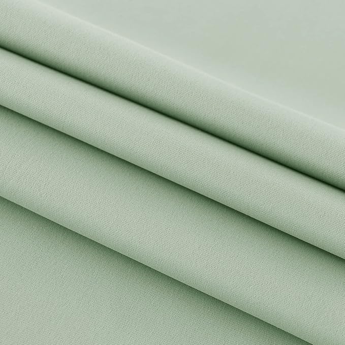 DWCN French Door Curtains – Rod Pocket Thermal Blackout Curtain for Doors with Glass Window, Kitchen and Patio Doors for Privacy, 25 X 40 Inches Long, 1 Curtain Panel with Tieback,Bean Green