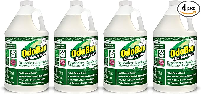 OdoBan Professional Disinfectant and Odor Eliminator Concentrate, 4 Gallons, Original Eucalyptus Scent