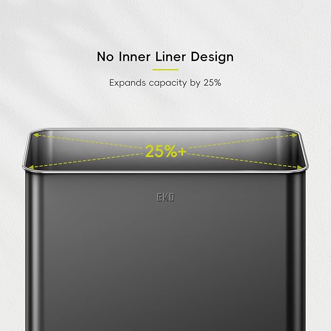 EKO Mirage X 80 Liter / 21.1 Gallons Motion Sensor Trash Can, Automatic Large Kitchen Trash Can Touchless, Stainless Steel, Matte Black