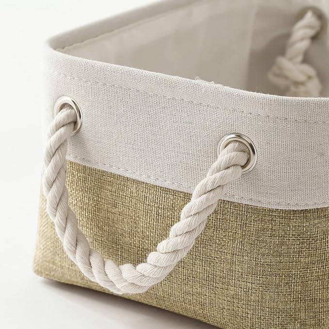 Small Storage Baskets for shelves,Fabric Storage Baskets for closet,rectangular Collapsible baskets for organizing clothes,books,gifts