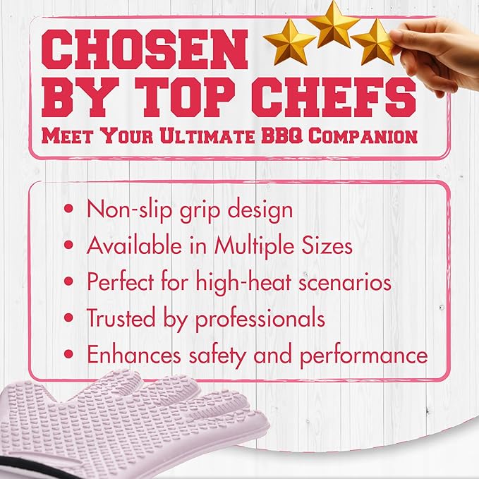 KITCHEN PERFECTION S Silicone Smoker Oven Gloves for Women -Extreme Heat Resistant BBQ Gloves -Handle Hot Food Right on Your Grill Fryer |Waterproof Oven Mitts Cooking Gloves |Superior Set+3 Bonuses