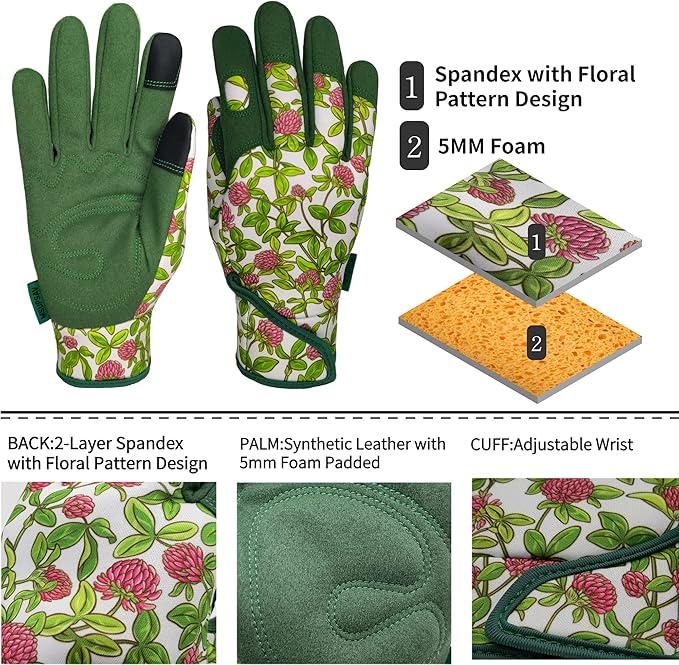 Thorn Proof&Puncture Resistant Gardening Gloves with Grip,Garden Gloves for Women, Leather Work Gloves,Gifts
