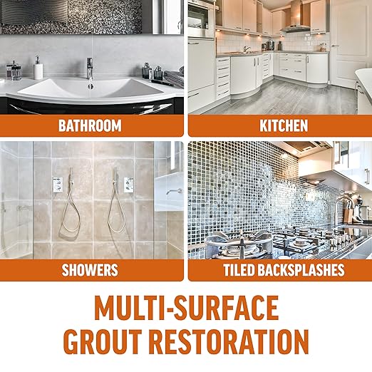 White Grout Paint Pen – Waterproof Tile Grout Colorant & Sealer Marker, Quick-Dry, 3 Adjustable Tips (2-3 mm), Ideal for Bathroom, Shower, Kitchen Tiles – Restores & Whitens Grout Lines