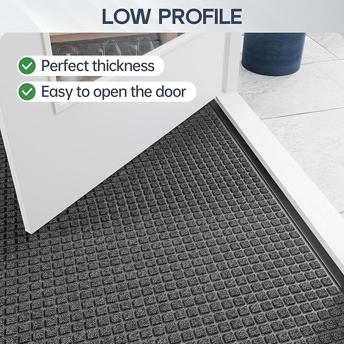 Amyracel Entrance Front Door Mat, 48"x72" All Season Weather Outside Door Mat, Heavy Duty Rubber Backing Doormat for Entryway, Low Profile Entry Indoor Door Mats for High Traffic