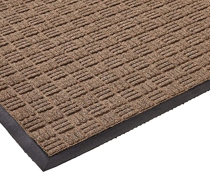 Kempf Water Retainer Entrance Mat, Indoor Outdoor Rubber Rug, Moisture Trapping, Absorbent Mat (4' X 6', Brown)