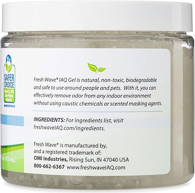 Fresh Wave IAQ Commercial Odor Eliminating Gel, 16 Fl. Oz. | Odor Absorbers for Home | Safer Odor Relief | Natural Plant-Based Odor Eliminator | Replace Every 15-60 Days