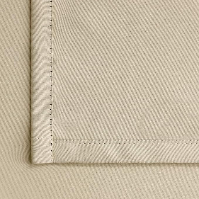 BGment Beige Curtains Kitchen Window Over Sink 36 Inches Length - Short Drapes with Rod Pocket Thermal Insulated Privacy for Cafe Bathroom Small Window, 2 Panels