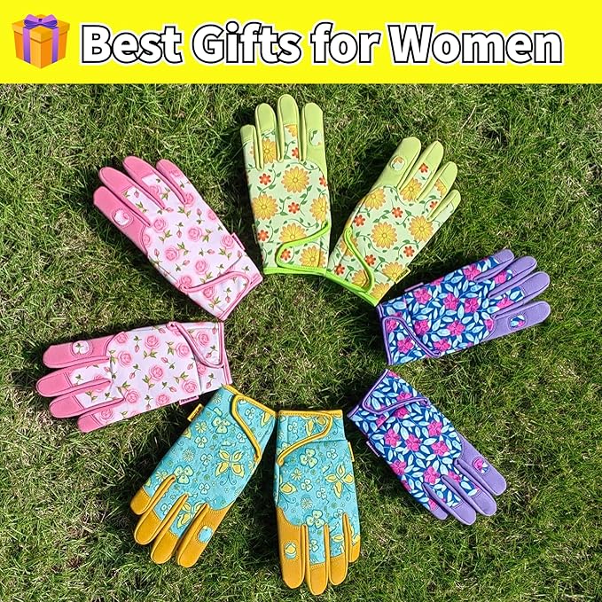 Thorn Proof&Puncture Resistant Gardening Gloves with Grip,Garden Gloves for Women, Leather Work Gloves,Gifts