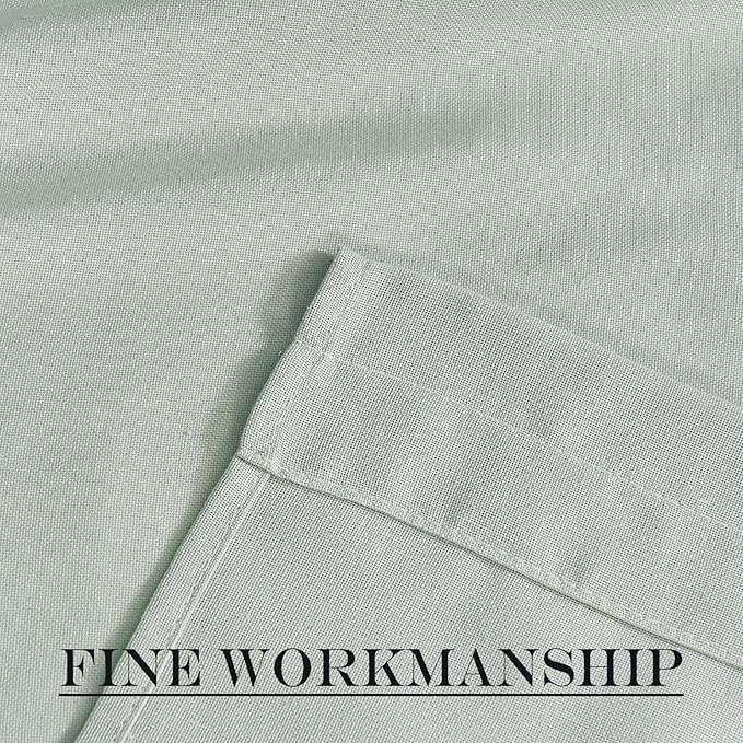 NICETOWN Sage Green Door Curtains for Window, Farmhouse Linen French Door Curtains Privacy Assured Curtain Panels Rod Pocket Window Covering for Glass with Tie-Back, 26" W by 40" L, 1 Panel