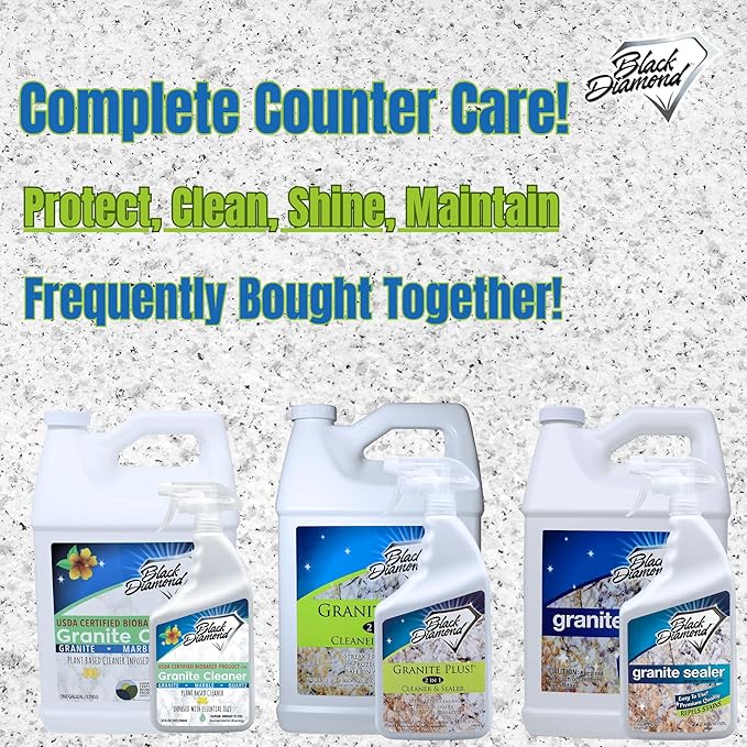 Black Diamond Stoneworks GRANITE PLUS! 2 in 1 Cleaner & Sealer for Granite, Marble, Travertine, Limestone, Ready to Use! (4-Gallons)