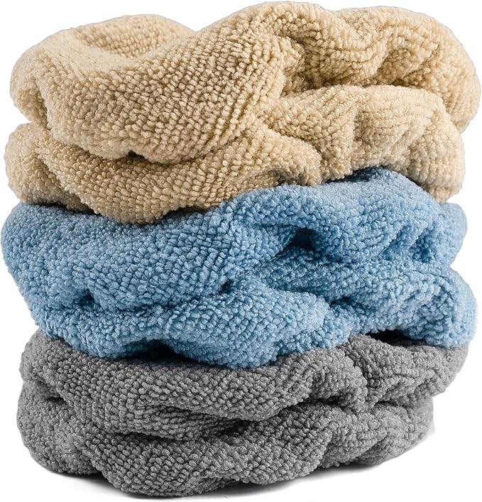 POLYTE Premium Lint Free Microfiber Cleaning Covers for Windshield Cleaning Tool, Fits 4x6 inch Plate (Blue/Gray/Teal, 6 Pack)