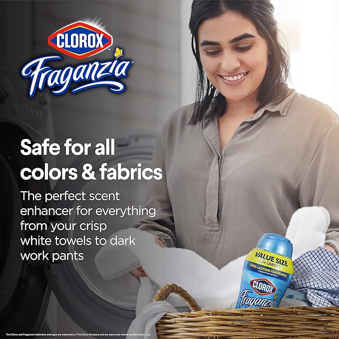 Clorox Fraganzia Laundry Scent Booster Crystals in Morning Sky Scent - Scented In-Wash Freshener Beads for Fresh, Clean, Great Smelling Clothes and Linens, 70 Oz
