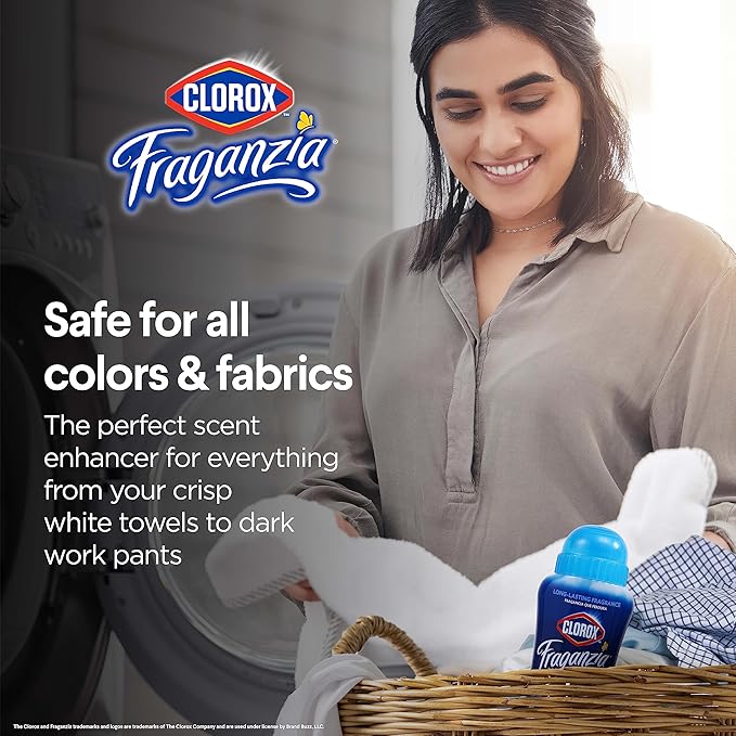 Clorox Fraganzia Laundry Scent Booster Crystals in Linen Scent - Scented In-Wash Freshener Beads for Fresh, Clean, Great Smelling Clothes and Linens, 18 Oz - 2 Pack