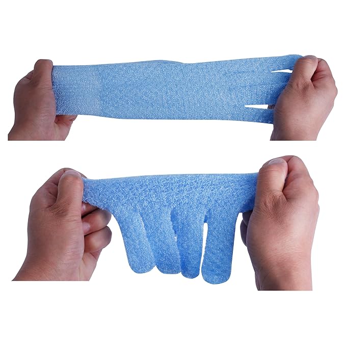 Evridwear Exfoliating Glove for Shower Man and Women, Dual Texture Bath Body Scrub Gloves Dead Skin Cell Remover forHome Spa, Massage,with Hanging Loop (3 Gloves Not 3 Pair)