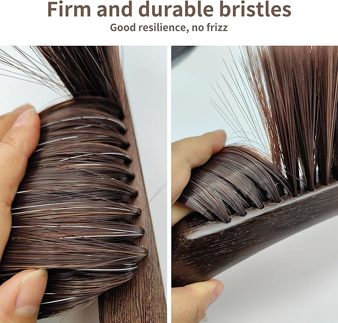 Hand Broom Brush, Dust Brush for Cleaning, Wood Block Hand Brush, Soft Bristle Cleaning Brush for Car Bed Furniture Clothes Garden Couch Draft (Straight Shank)