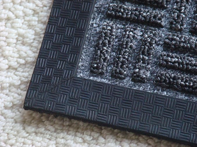 Kempf Water Retainer Entrance Mat, Indoor Outdoor Rubber Rug, Moisture Trapping, Absorbent Mat, 2 by 3-Feet, Black