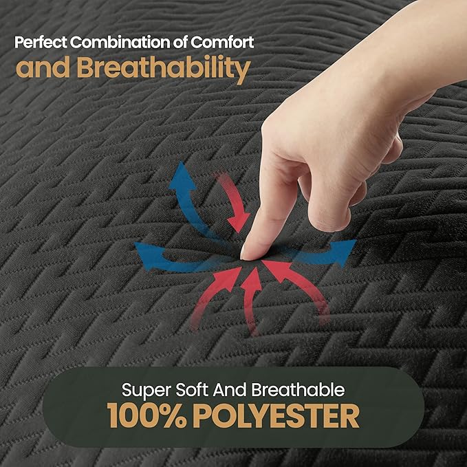 Utopia Bedding Waterproof Mattress Protector Twin XL (Gray) Size, Premium 3D Air Soft Fabric Mattress Cover, Fits 15 Inches Deep, Breathable, Fitted Style with Stretchable Pockets