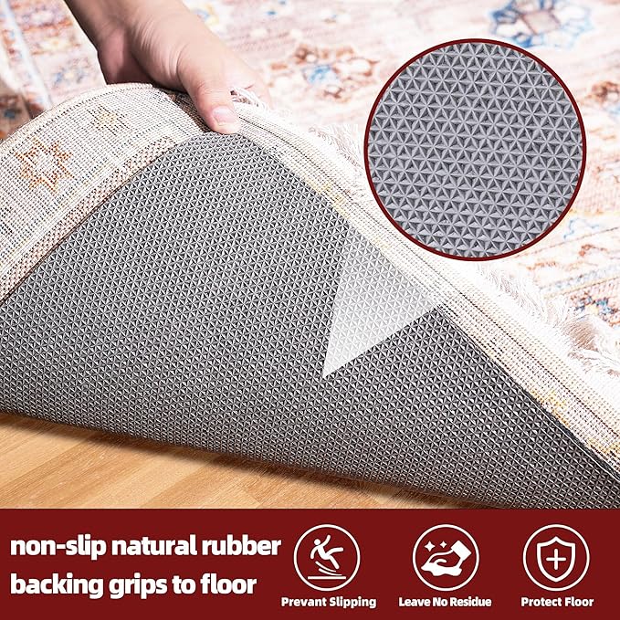 BAGAIL Felt and Natural Rubber Backing Rug Pads 1/8” Thick, 5 x 8 Ft Non Slip Rug Gripper Keep Rugs in Place, Under Area Rug Protective Cushioned Pads, Carpet Runners, Hardwood Floors Protection