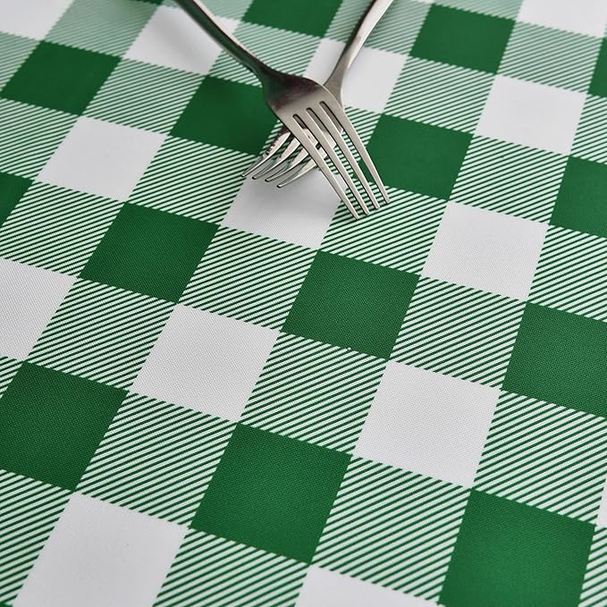 Waterproof Checkered Tablecloth Fabric - Rectangle 58x84 Inch Classic Gingham Buffalo Plaid Table Cloth for Indoor/Outdoor Use - Washable Table Cover for Kitchen, BBQs, and Parties