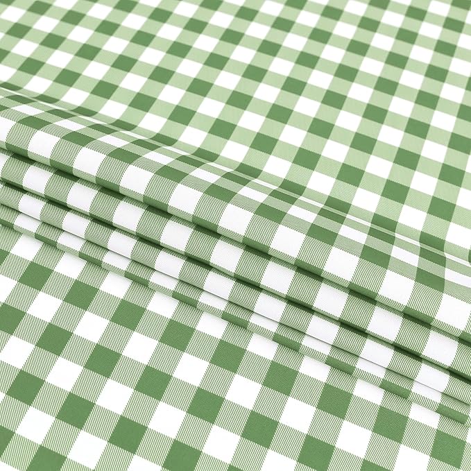 Waterproof Checkered Tablecloth Fabric - Rectangle 58x84 Inch Classic Gingham Buffalo Plaid Table Cloth for Indoor/Outdoor Use - Washable Table Cover for Kitchen, BBQs, and Parties