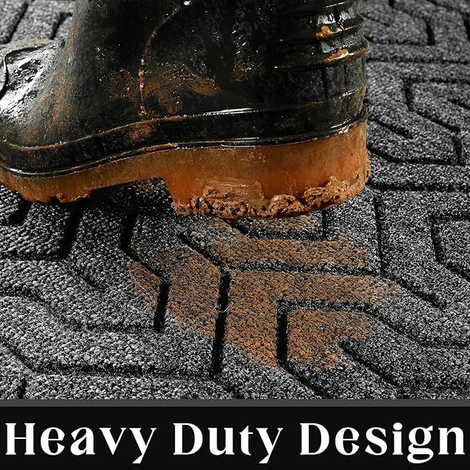 Yimobra 72x24 Indoor Outdoor Runner Rug, Heavy-Duty Waterproof Entrance Mat for High Traffic Areas, Commercial Grade Welcome Door Mat, Easy Clean, Mix Grey