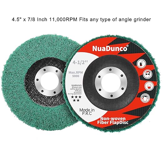 15Pcs 180# 320# 600# Scour Flap Disc 4 1/2 Inch Angle Grinder Attachment for Metal & Wood Scouring Pads Polishing Wheel Sanding Disc Paint Rust Remover
