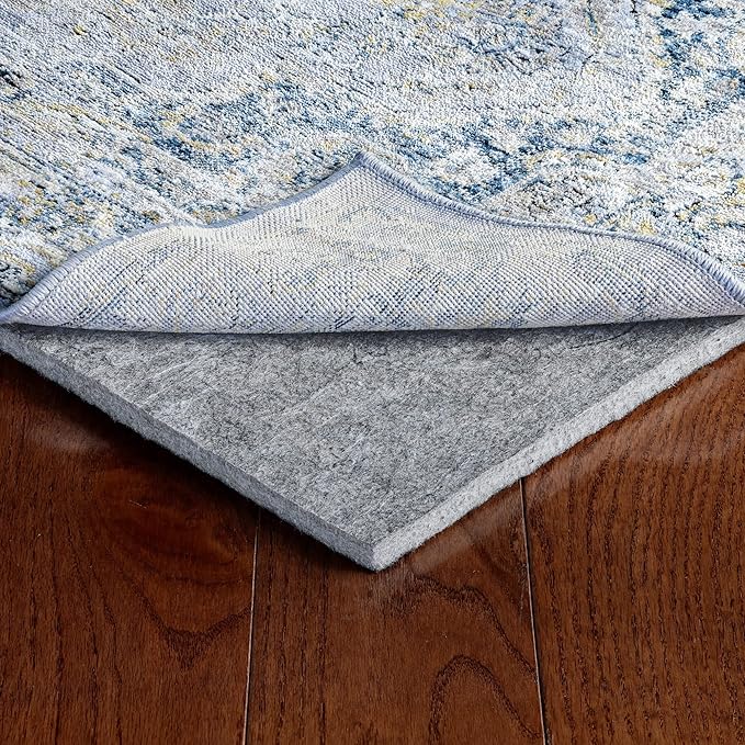 RUGPADUSA - Dual Surface - 6'x9' - 1/2" Thick - Felt + Rubber - Non-Slip Backing Rug Pad - Adds Comfort and Protection - for Hard Surface Floors