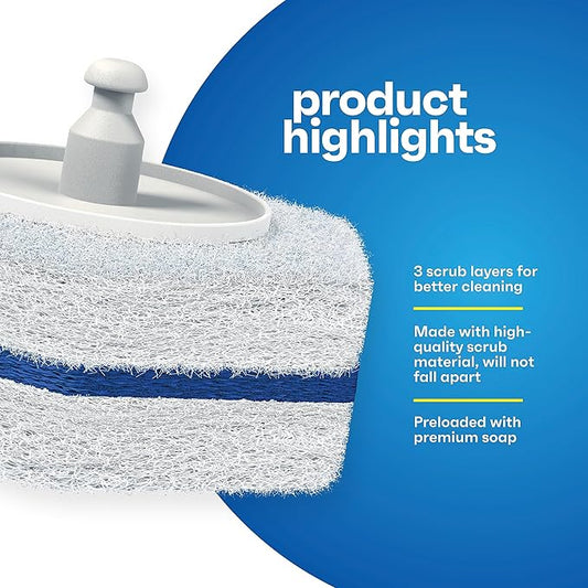 Disposable Prefilled Toilet Cleaning Scrubbers, 30 Count