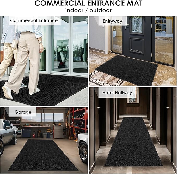 4′ x 51′ Front Door Mat Indoor Outdoor Entrance, Commercial Floor Mat Heavy Duty Dirt Trapper Entryway Doormat, Custom Size Non Slip Rubber Backing Welcome mat, Door Mat for High Traffic Area