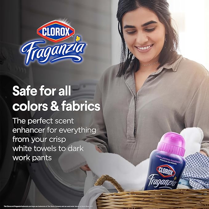 Clorox Fraganzia Laundry Scent Booster Crystals in Spring Scent - Scented In-Wash Freshener Beads for Fresh, Clean, Great Smelling Clothes and Linens, 18 Oz - 2 Pack