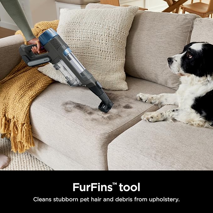 Shark PowerDetect Cordless Stick Vacuum, Powerful Suction, HEPA Filtration, Carpet & Hard Floor, Portable, Stick Vacuum for Pet Hair, Java Ice Blue, IP1255