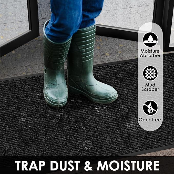3′ x 36′ Front Door Mat Indoor Outdoor Entrance, Commercial Floor Mat Heavy Duty Dirt Trapper Entryway Doormat, Custom Size Non Slip Rubber Backing Welcome mat, Door Mat for High Traffic Area