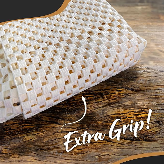 Nevlers 6'x9' White Under Rug Non Slip Pad | PVC Foam Non Slip Rug Pad & Carpet Pad | Customizable Open Weave Anti Slip Rug Grips Design| Anti Skid Rug Gripper for Hardwood Floors & Other Surfaces