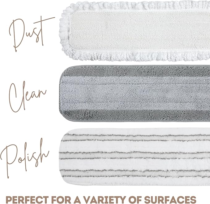 Quick Shine Ultimate Gold Clean + Polish Mop Kit | All-in-One 10 Pc Kit w/Interchangeable Attachments | Floor Polish Included | No Batteries Needed | Pro Cleaning for Hardwood Floors | 2-in-1 Mop
