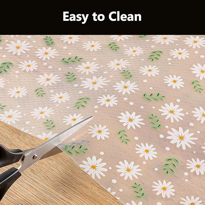 INNOLITES Shelf Liner – Cabinet & Drawer Liner Non-Adhesive – Waterproof Oil-Proof – Durable EVA with Floral for Kitchen Cabinets Refrigerator – BPA-Free, Easy to Cut 23.6" x 360"
