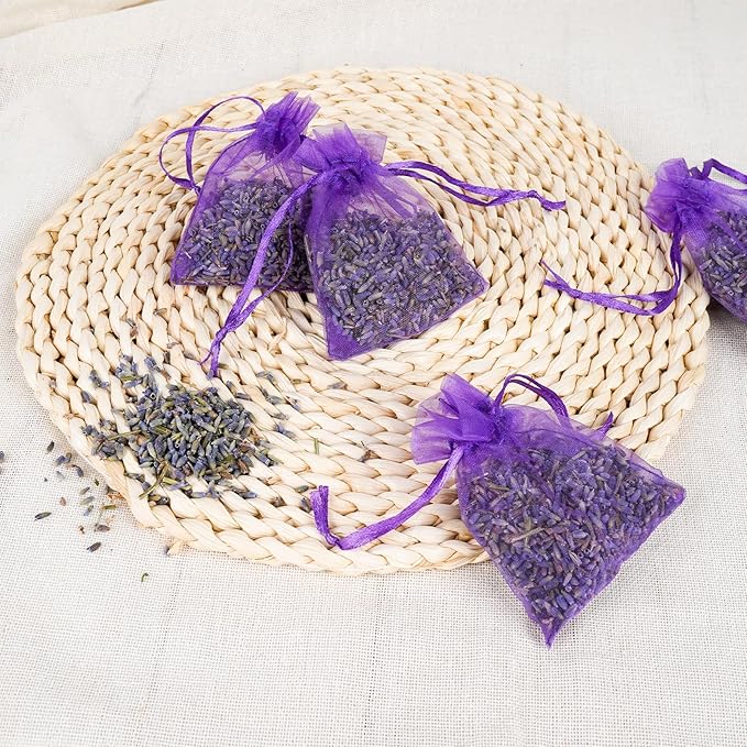 36 Pack Lavender sachets 100% Natural Dried Lavender Buds, French Lavender Strong Smell Fragrance for Drawers Closets Fresh Scents Home