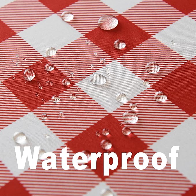 Classic Gingham Tablecloth Fabric - Oblong 58x120 Water Resistant Chequered Pattern Table Cloth for Indoor/Outdoor Use - Tabletop Cover for Birthday, Picnics, Gardens, and Parties