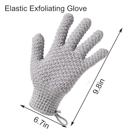 Bath Exfoliating Gloves - 2 Pairs of Lengthened and Large Scrubbing Gloves for Shower, Spa, and Massage - Perfect for Exfoliating Body, Face, Hands, and Feet(2 paris gary)