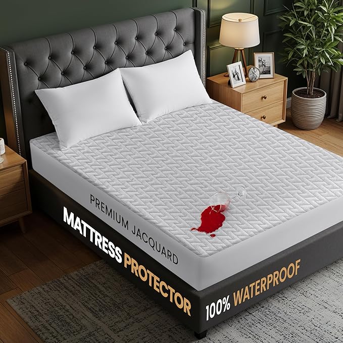 Utopia Bedding Waterproof Mattress Protector Twin XL (College Dorm Room) Size, Premium 3D Air Soft Fabric Mattress Cover, Fits 15 Inches Deep, Breathable, Fitted Style with Stretchable Pockets