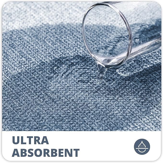 Bath Mat,Ultra Thin Bathroom Rugs,Rubber Bath Mats for Bathroom,No Slip Bath Rugs,Quick Dry,Machine Washable,Low Pile,Absorbent,Shower Outside,Sink,Home Decor Accessories.Blue,1'8"x2'8"(20x32inch)