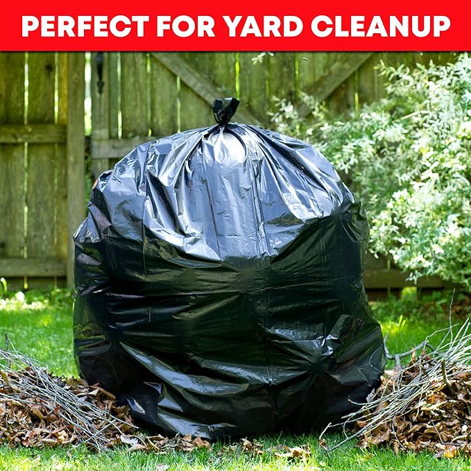 Tasker 65 Gallon Trash Bags Heavy Duty | 120 Count | Extra Large 64 Gallon Trash Bags for Toter | Garbage Bag 65 Gallon Trash Can Liners